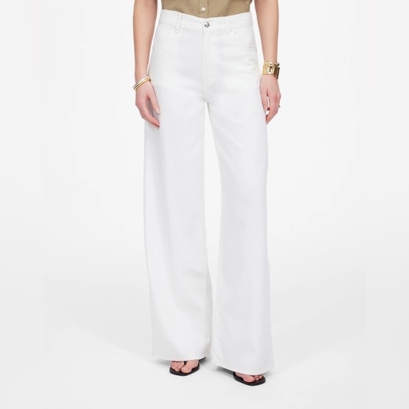 NWT Madewell Petite Superwide-Leg Jeans: Airy Denim Edition, Tile White, 28P - Picture 4 of 16